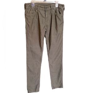 True Religion Rocco Green Corduroy Relaxed Fit Pants Size 34